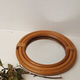 Rattan mirror, vintage 31cm