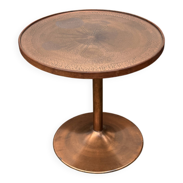 Table d'appoint en cuivre style Mid-Century