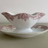 Lebacqz & Bouchart St Amand Nord Glycines pink ironstone sauceboat
