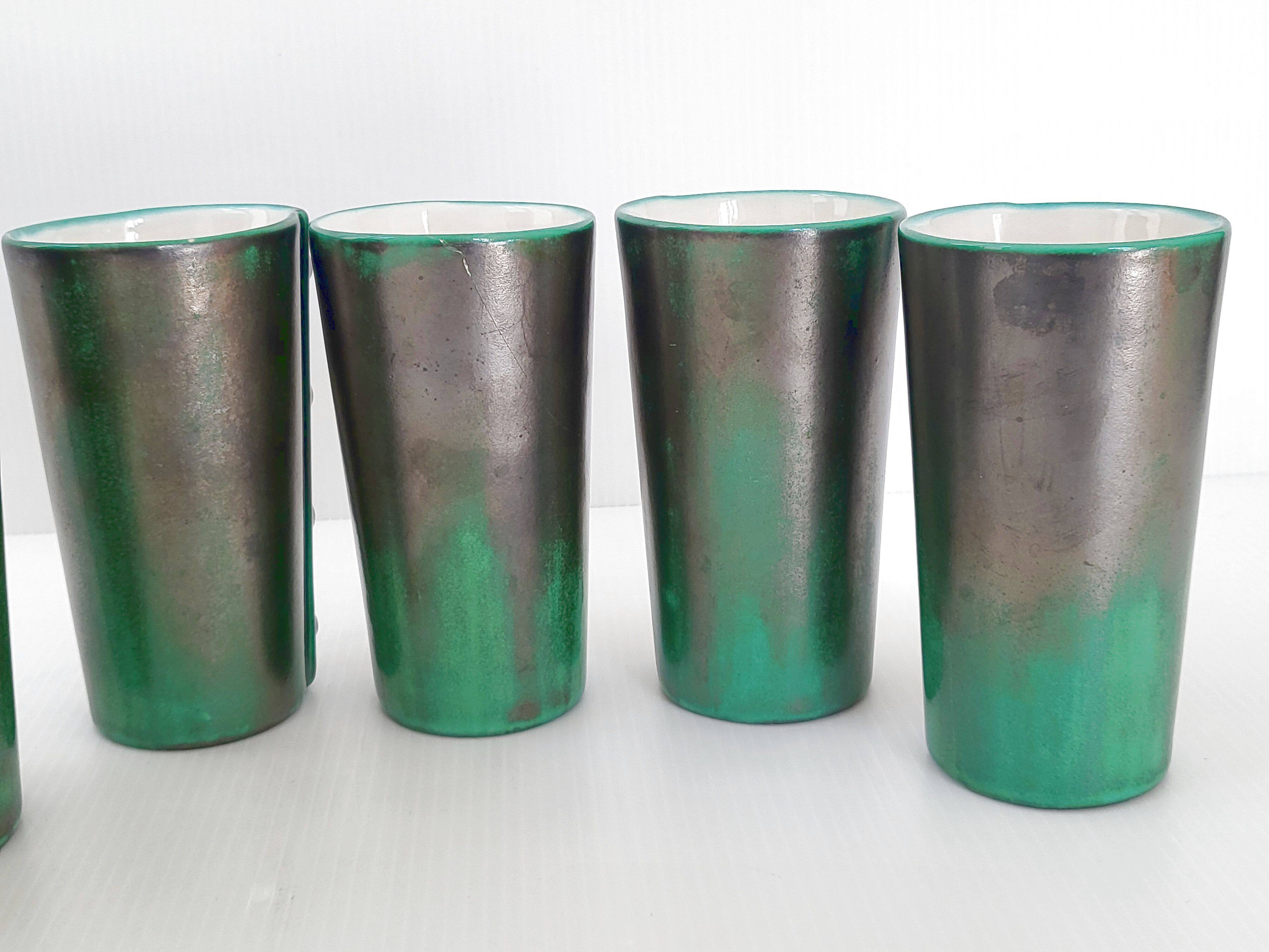 Pitcher and 6 vintage glasses 1960