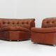 Vintage Italian curved modular sofa 1970s, set of 4