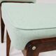 Vintage children's chair stool in pistachio green, mid-century modern design.
