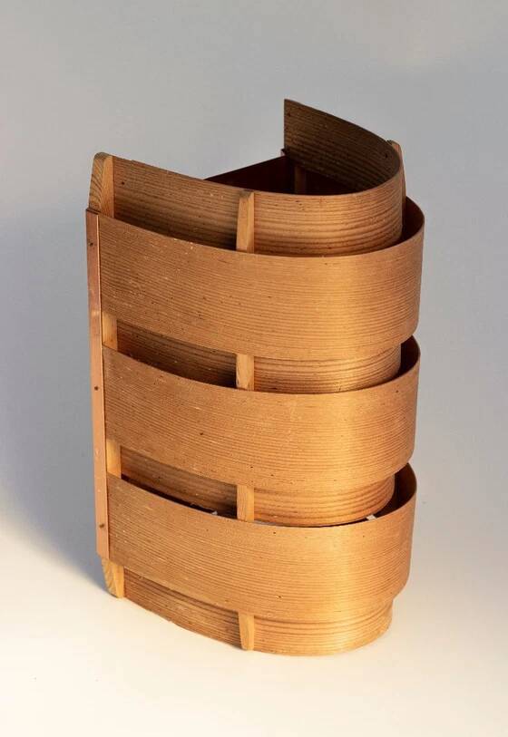 Hans-Agne Jakobsson wall lamp in pine veneer V155 - Sweden, 1960s
