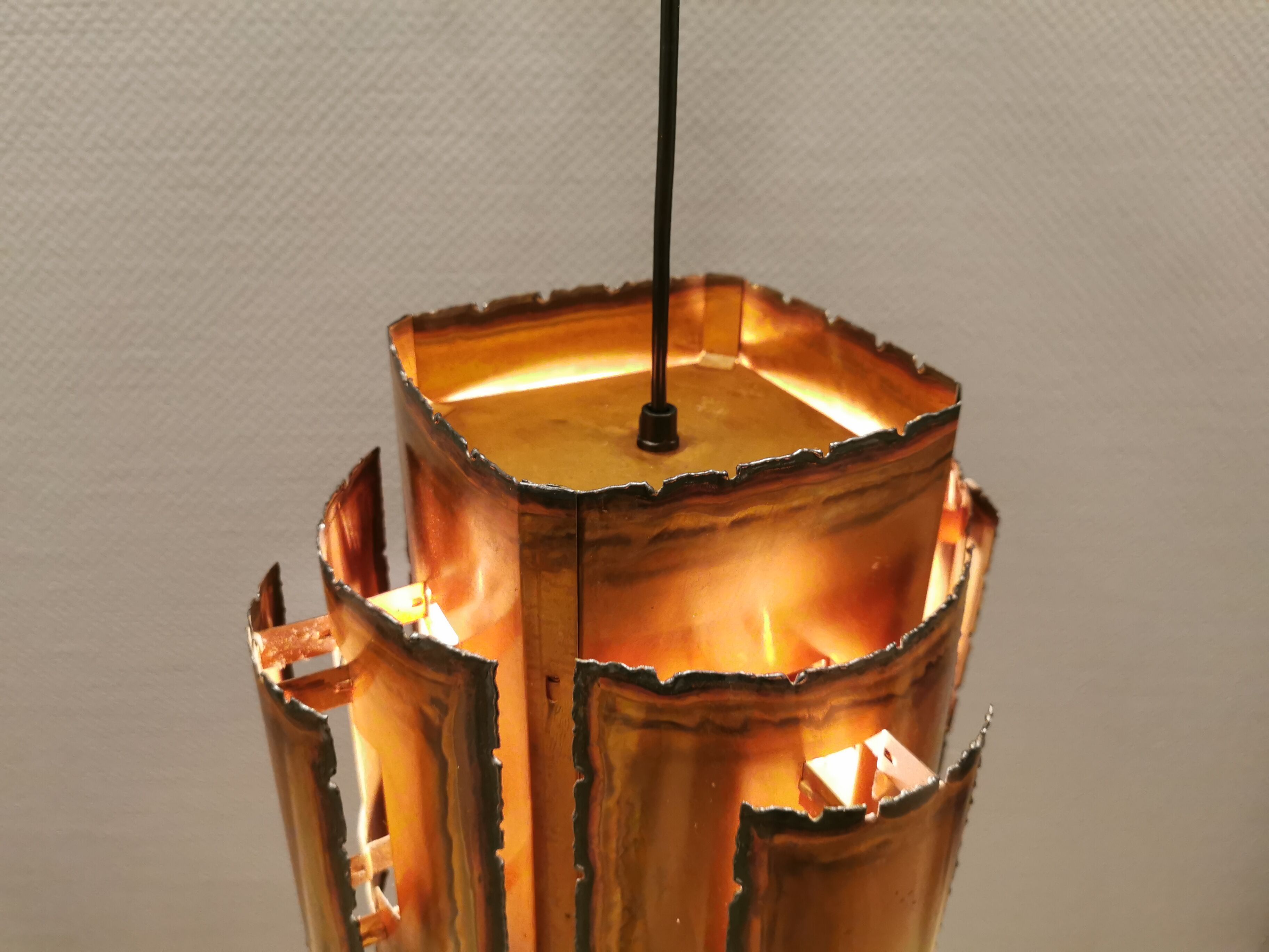 Brutalist hanging lamp, denmark 1960s
