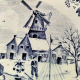 Decorative plate Boch – Delft decor, winter scene (1960s–70s)