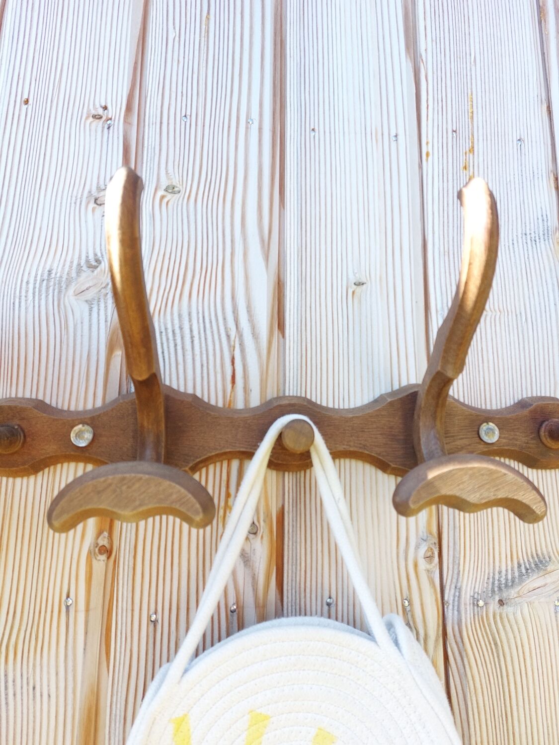Antique wooden coat rack