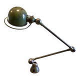 Jieldé articulated lamp with 2 arms, Vespa green, retro industrial design, vintage workshop lamp from the 1950s-60s.