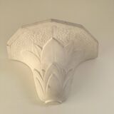 Pair of plaster wall sconces, palmette decoration, 20th century
