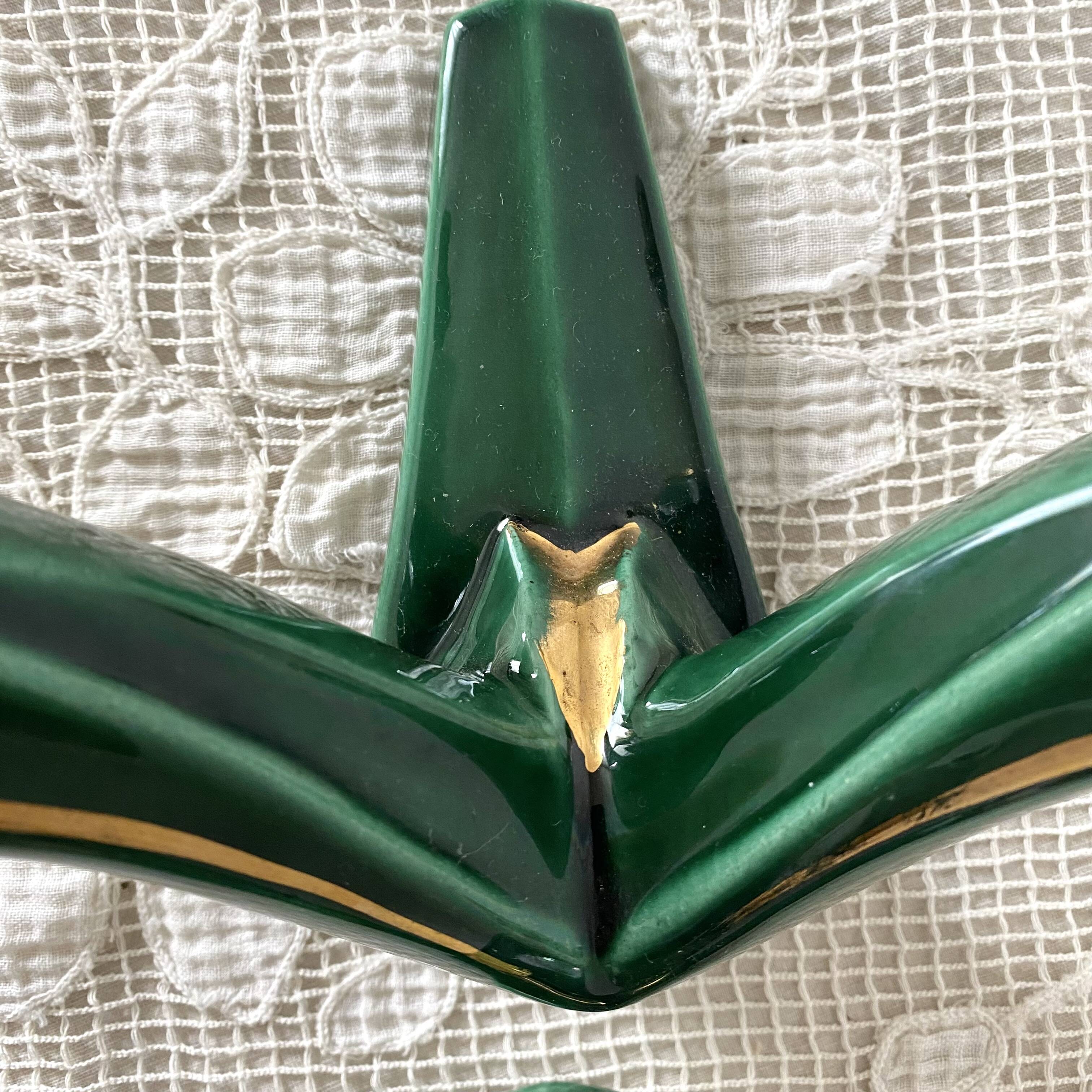 Pair of double art deco ceramic wall lights