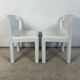 Pair of Glossy White Chairs Kartell 4875 by Carlo Bartoli, 1980s