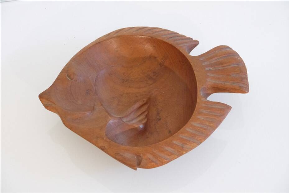 Teak pocket in fish shape 1960