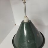 Suspension émaillé vert et blanc