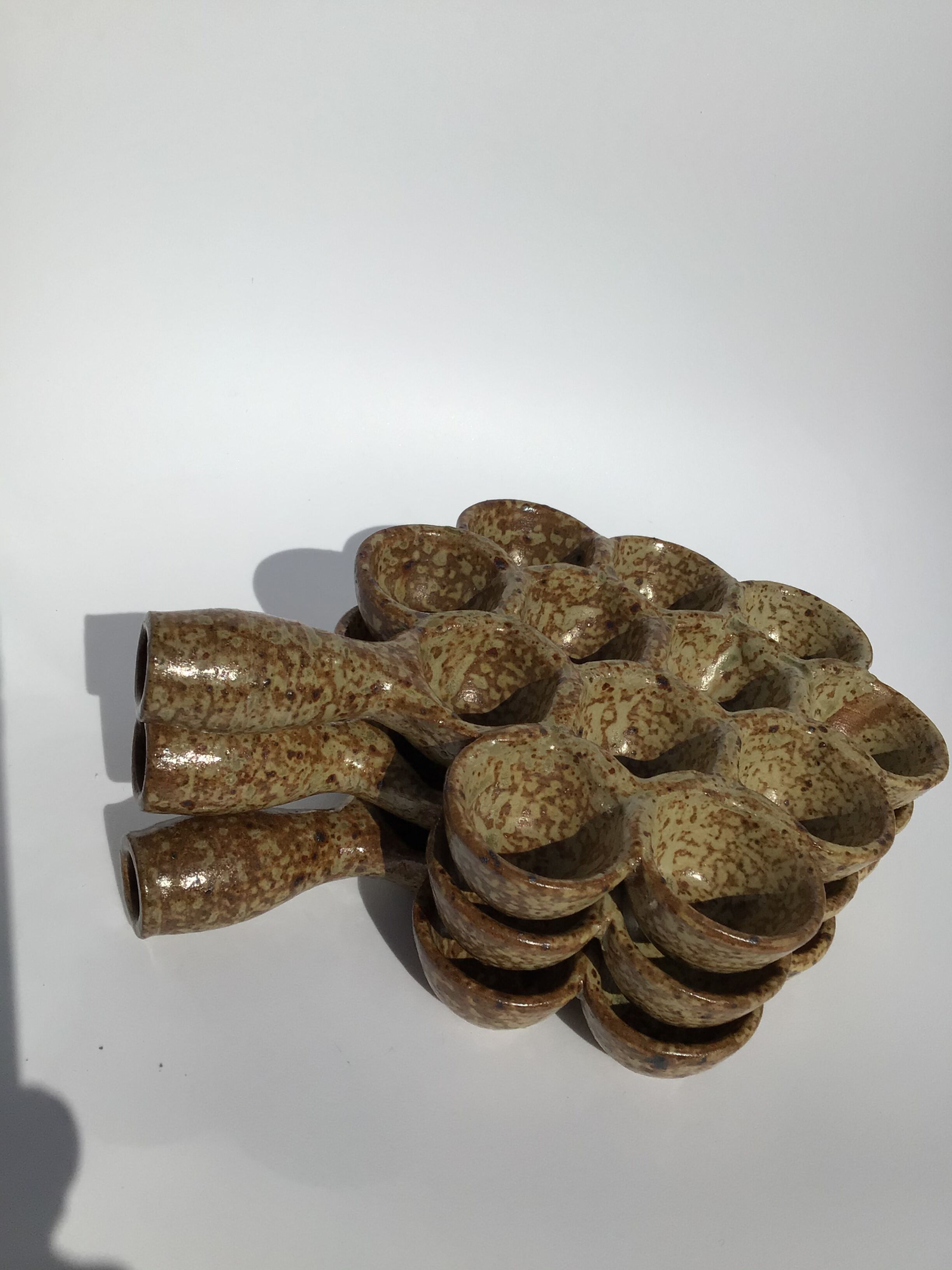 Assiettes à escargots grès moucheté artisanal (lot de 3)