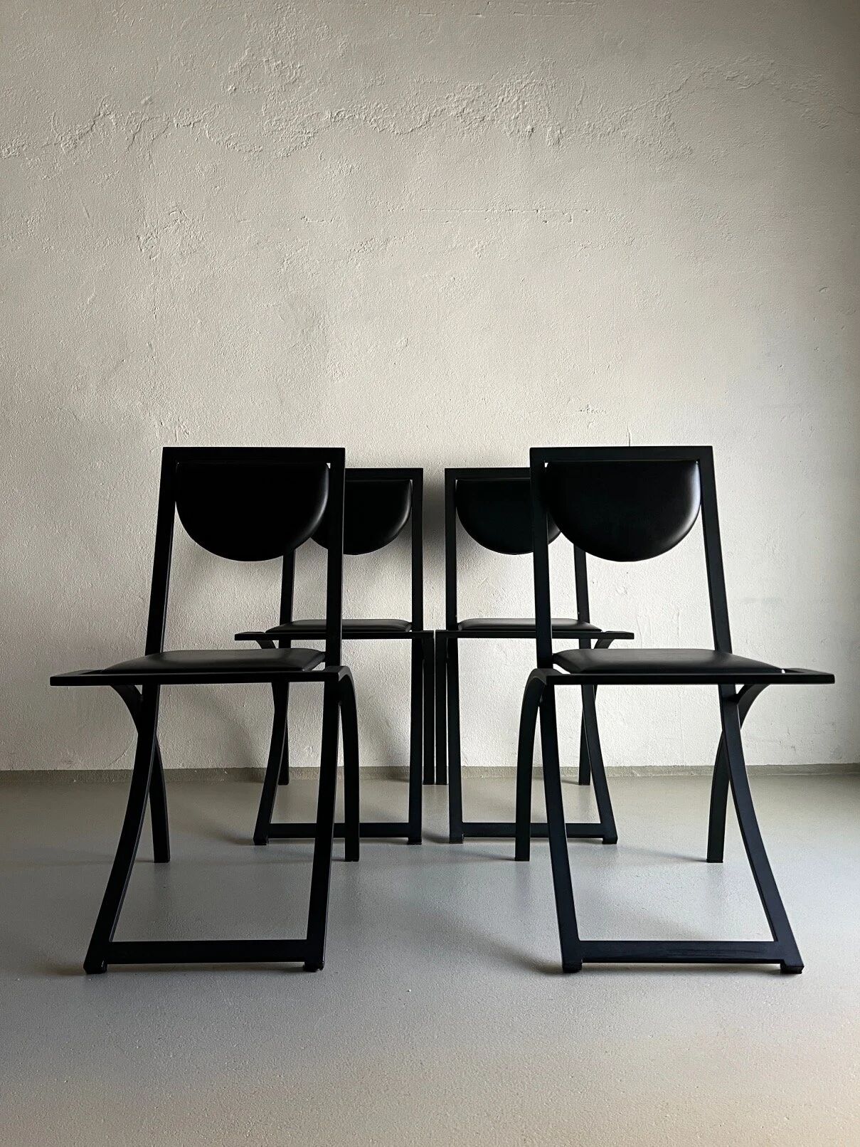 4 Black Sinus Chairs by Karl Friedrich Förster | Germany | 1990s