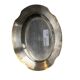 Oval metal silver-plated tray with hallmarks from the early 20th century.