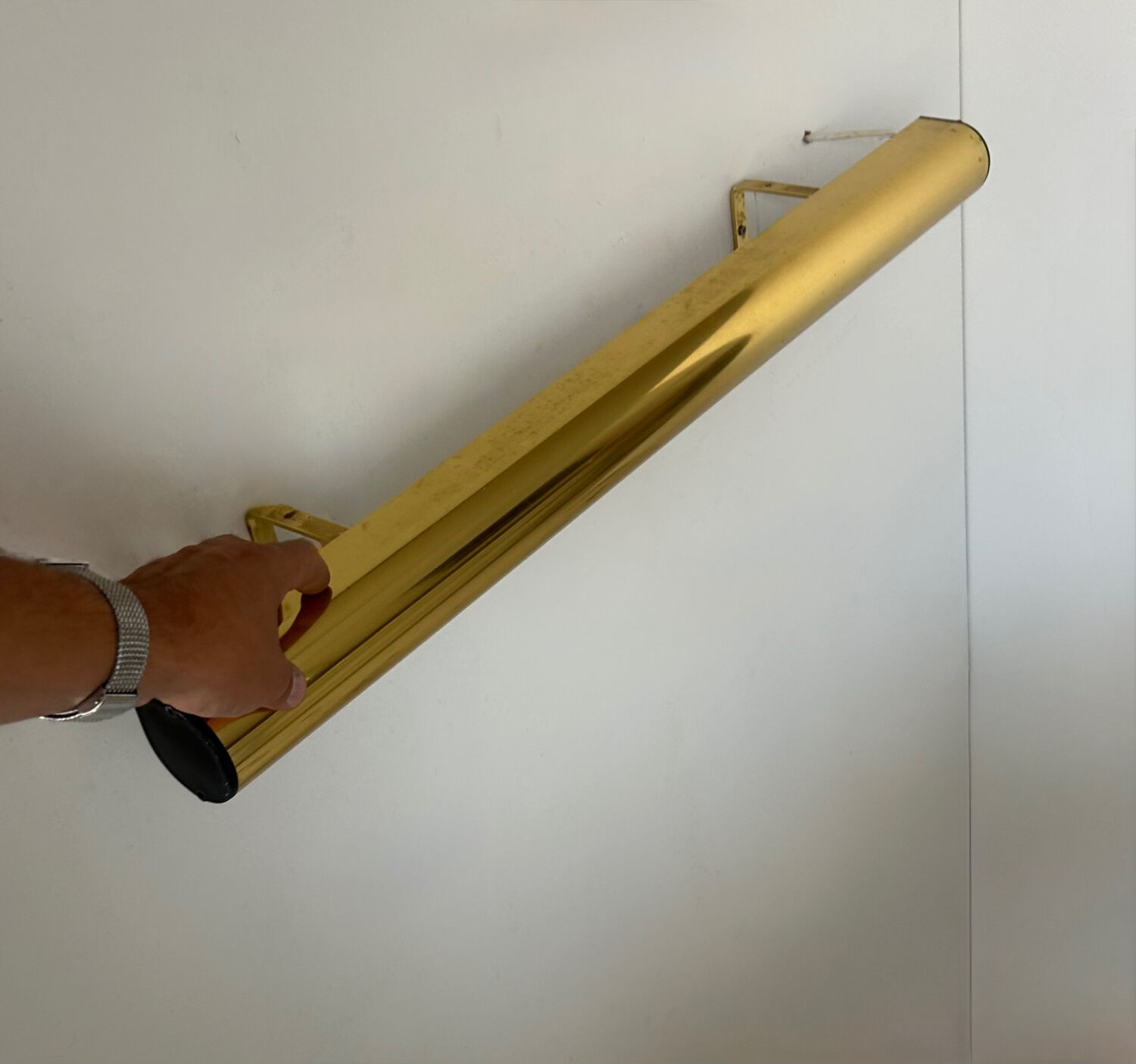 XL brass wall lamp, Sweden 1960