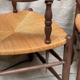 Pair of straw armchairs