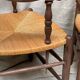 Pair of straw armchairs
