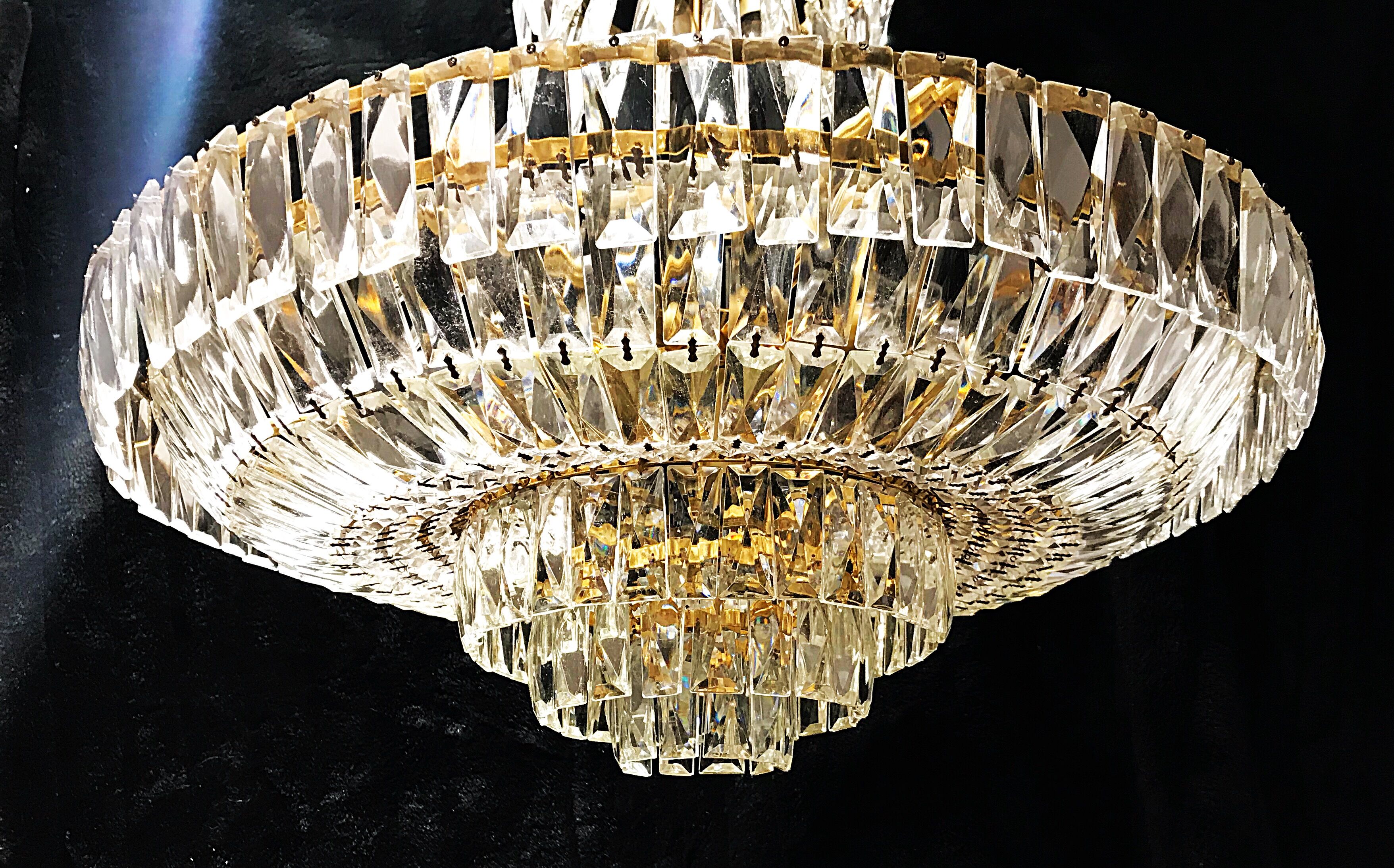 Murano crystal chandelier 1970
