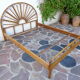 Double rattan bed 60s