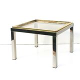 Table basse carrée Flaminia Belgochrom W. Rizzo. Vintage 70s