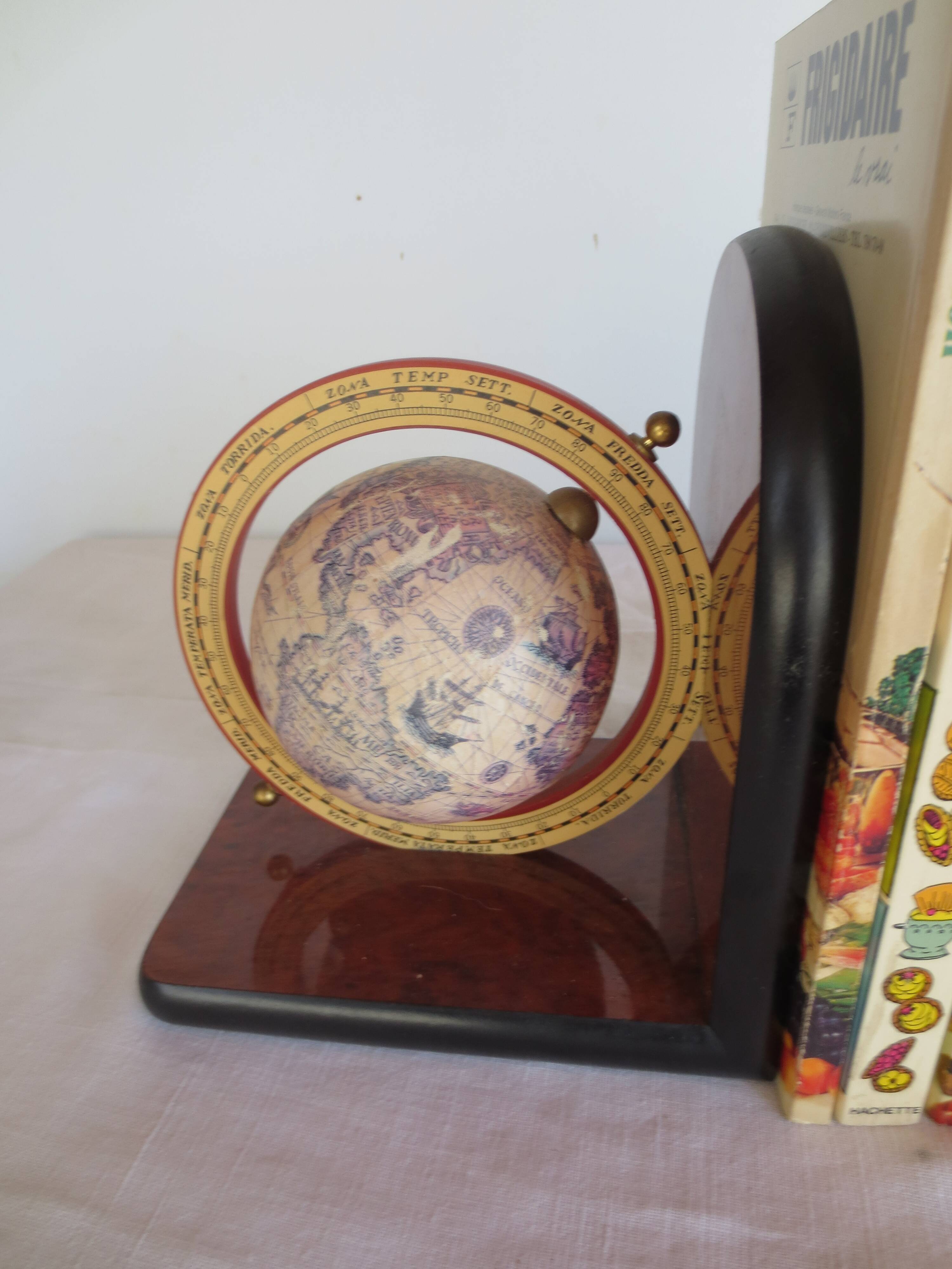 Bookends made of formica and globes.