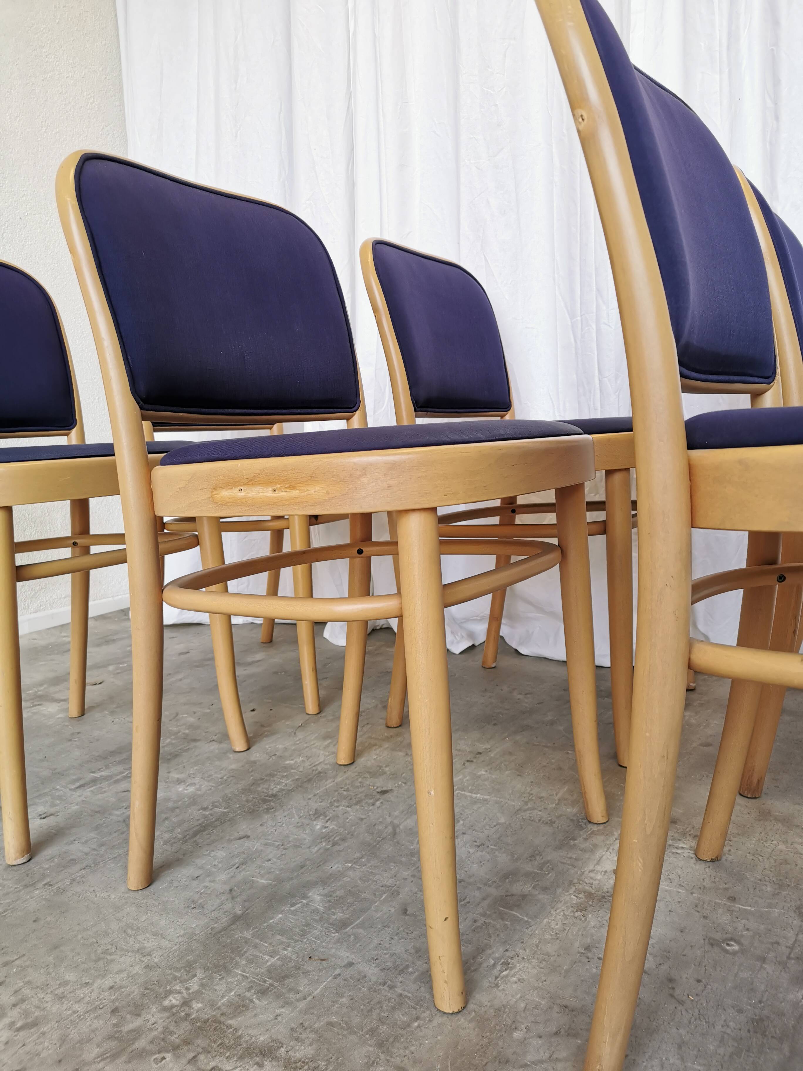 Vintage Bentwood Dining Chairs - Set of 6 - Joseph Hoffmann Thonet Design