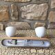 Vintage double metal and porcelain sconce