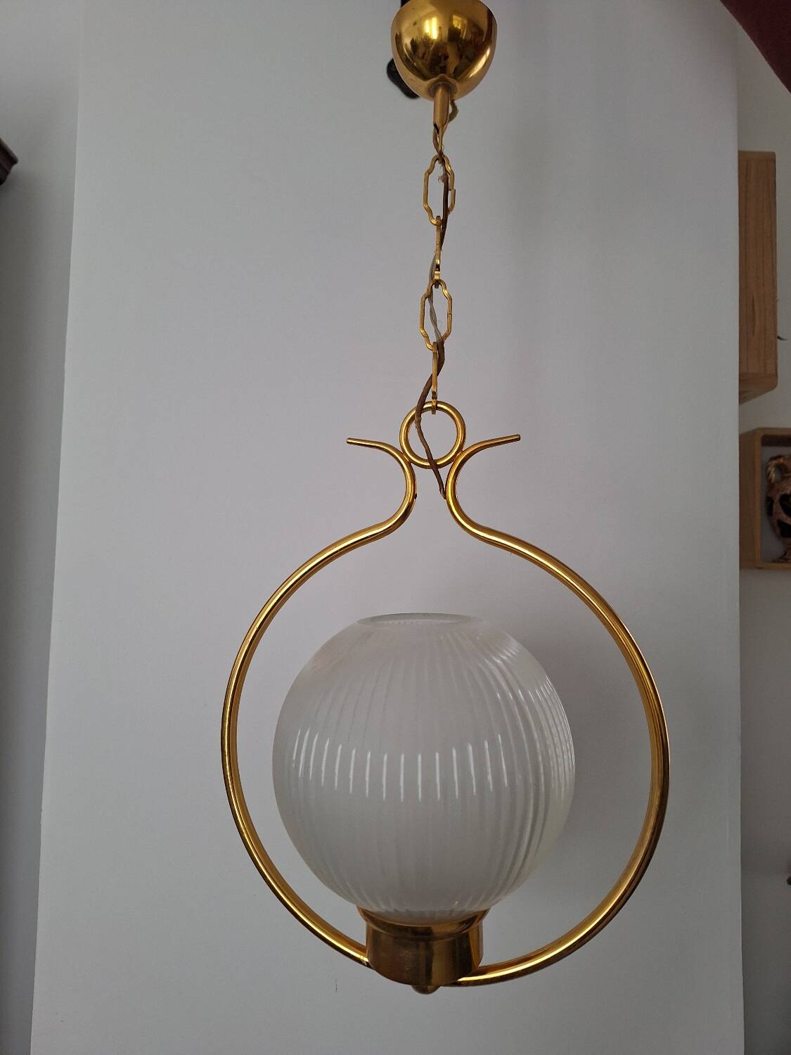 Hollywood regency sphere pendant light