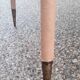 Vintage desk table with tapered legs