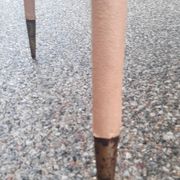 Vintage desk table with tapered legs