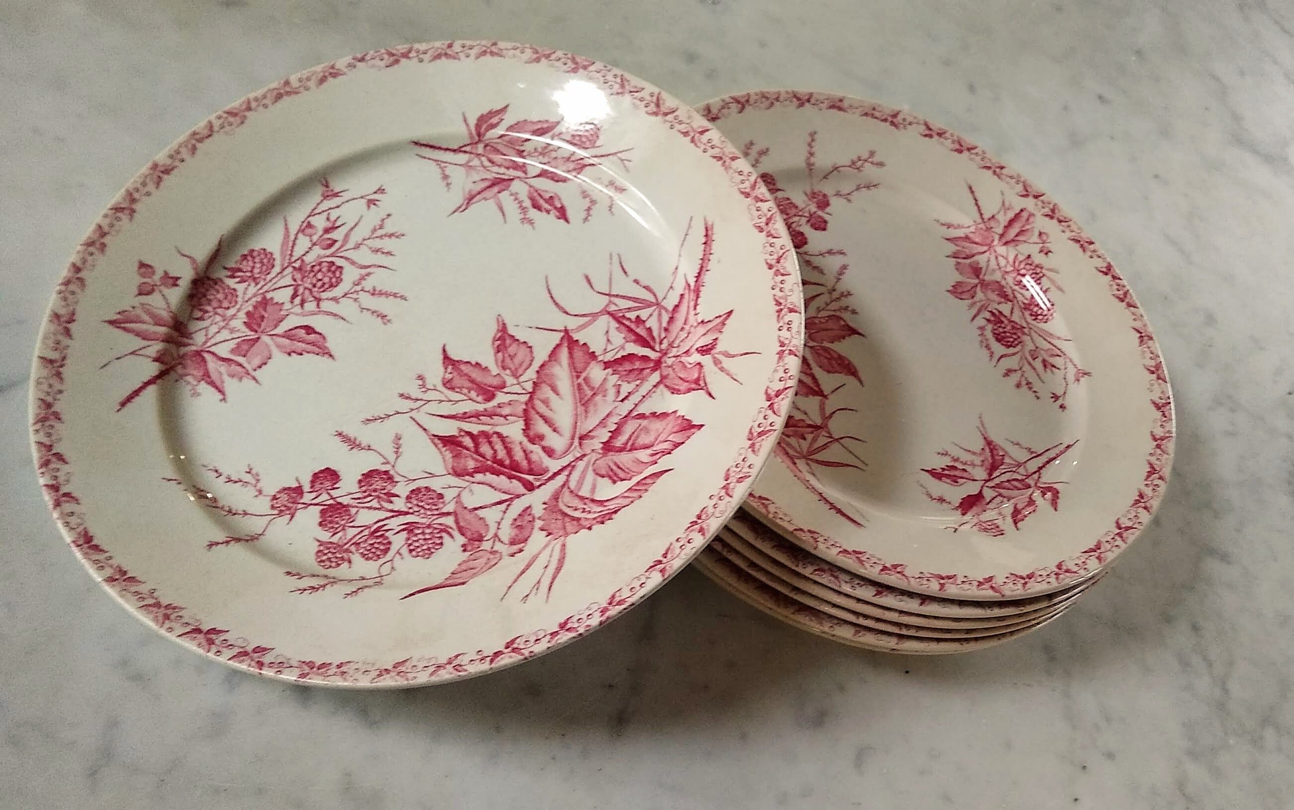 7 flat plates pattern Blackberry from Badonviller