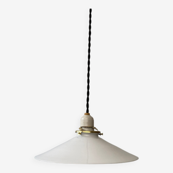 Ancienne suspension vintage en opaline