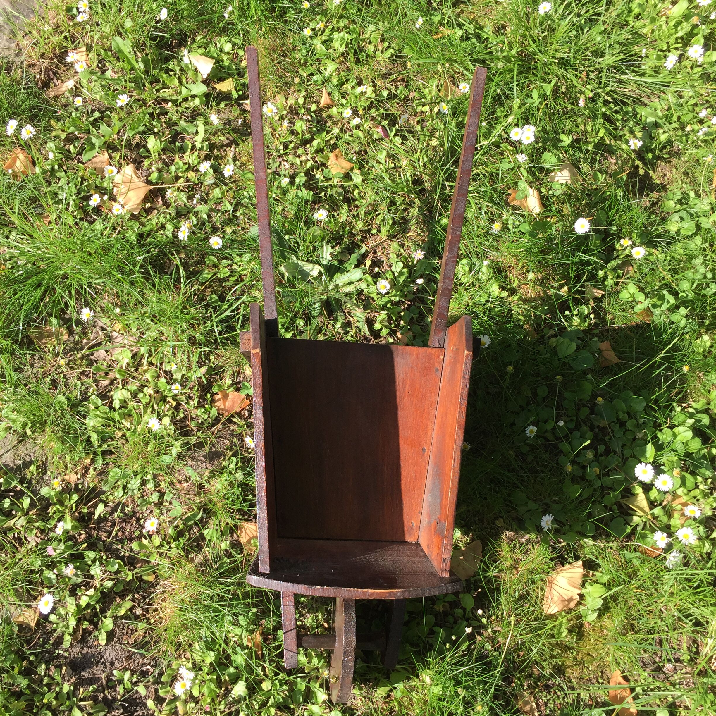 Vintage wooden wheelbarrow