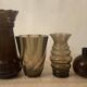 Series of 4 vintage smoked glass vases from the 70s