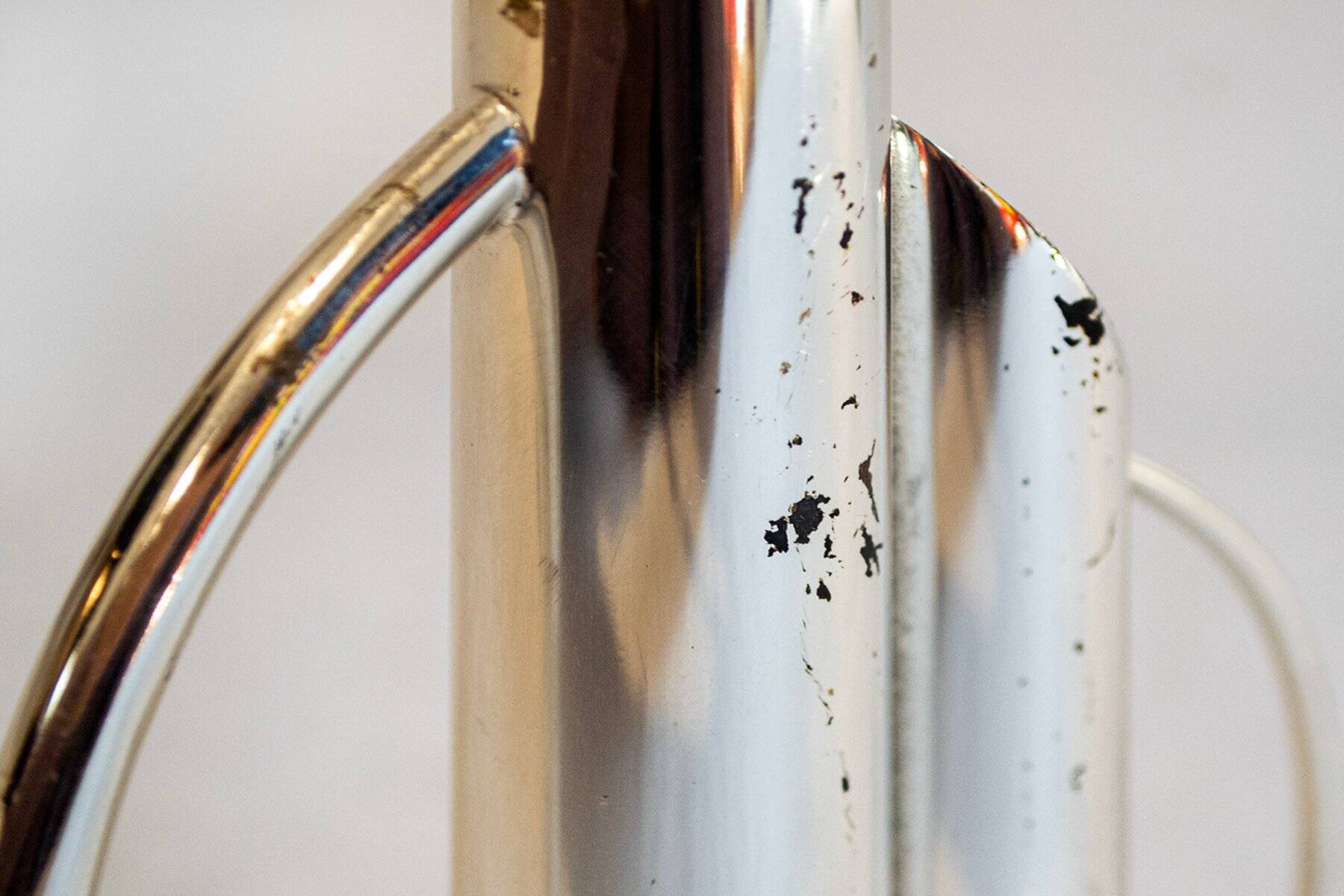 Vintage silver-plated vase by Gio Ponti, 1970.