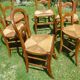 Ensemble de 6 chaises paillées Louis Philippe en merisier