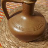 Brown stoneware carafe or pitcher