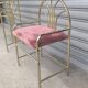 Gold metal dressing table and seat, Italy 1980