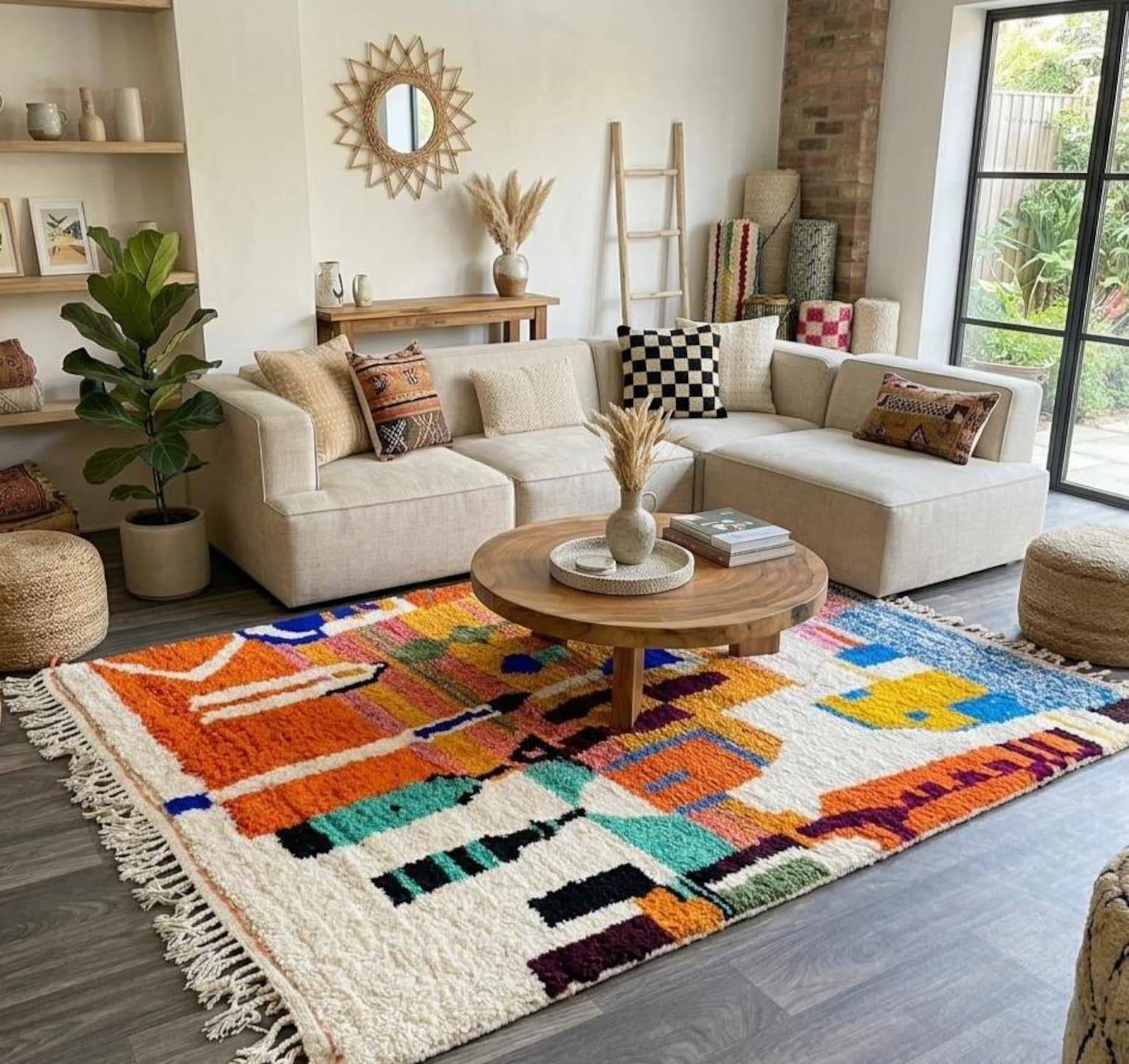 Handmade Berber rug in wool 150cm/250cm