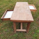 Old beech table solid 6 cutlery