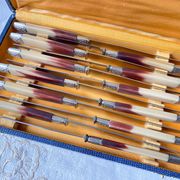 12 vintage Pradel stainless steel bakelite knives