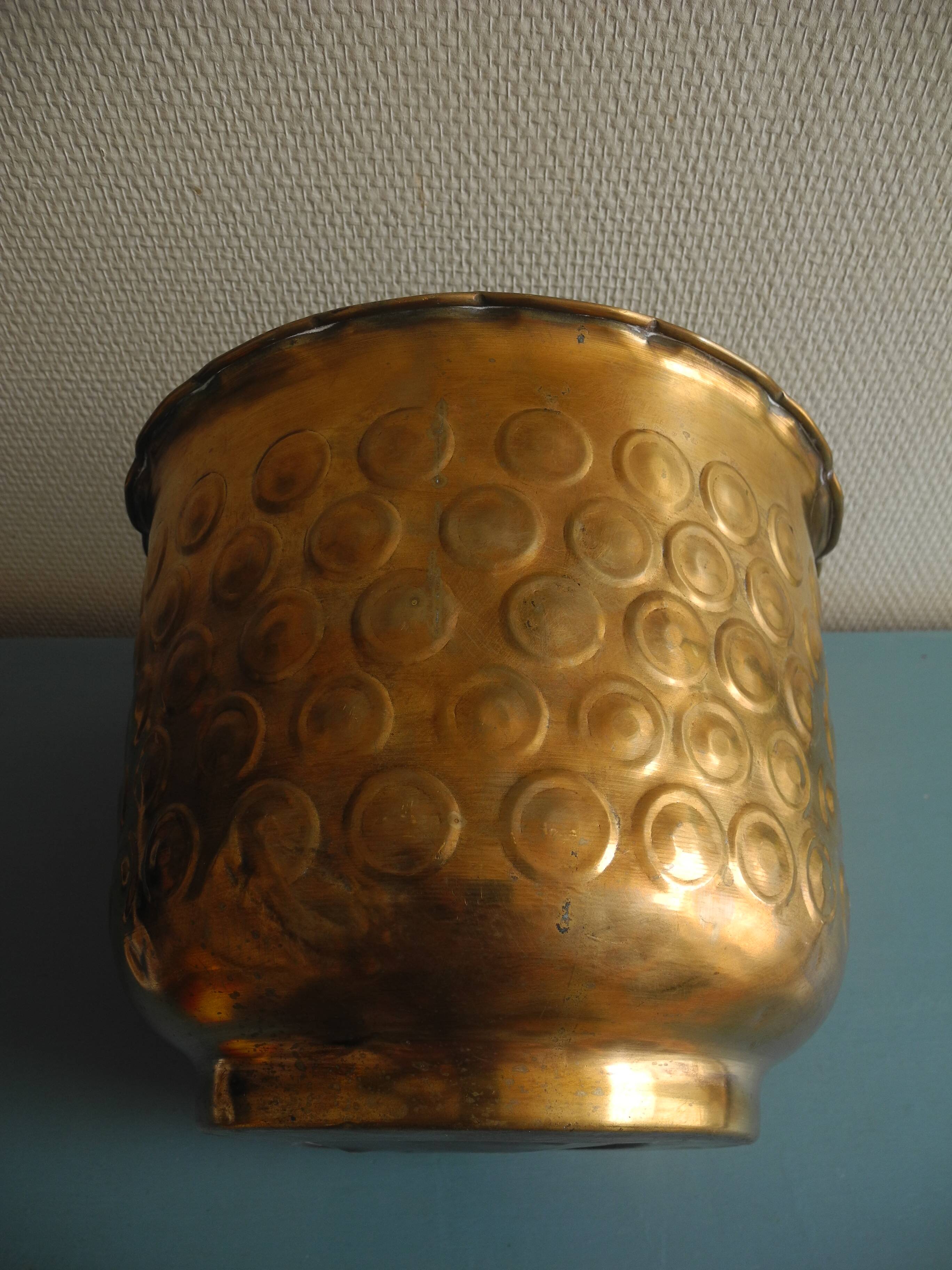 vintage brass flower pot cover