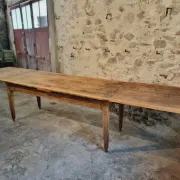 19th Century French Farmhouse Table in Chestnut Wood, Extendable to 365cm, Rustic Dining or Work Table