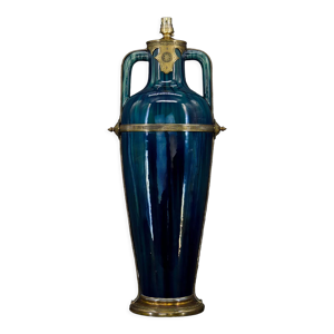 Vase en céramique bleue Art Nouveau,