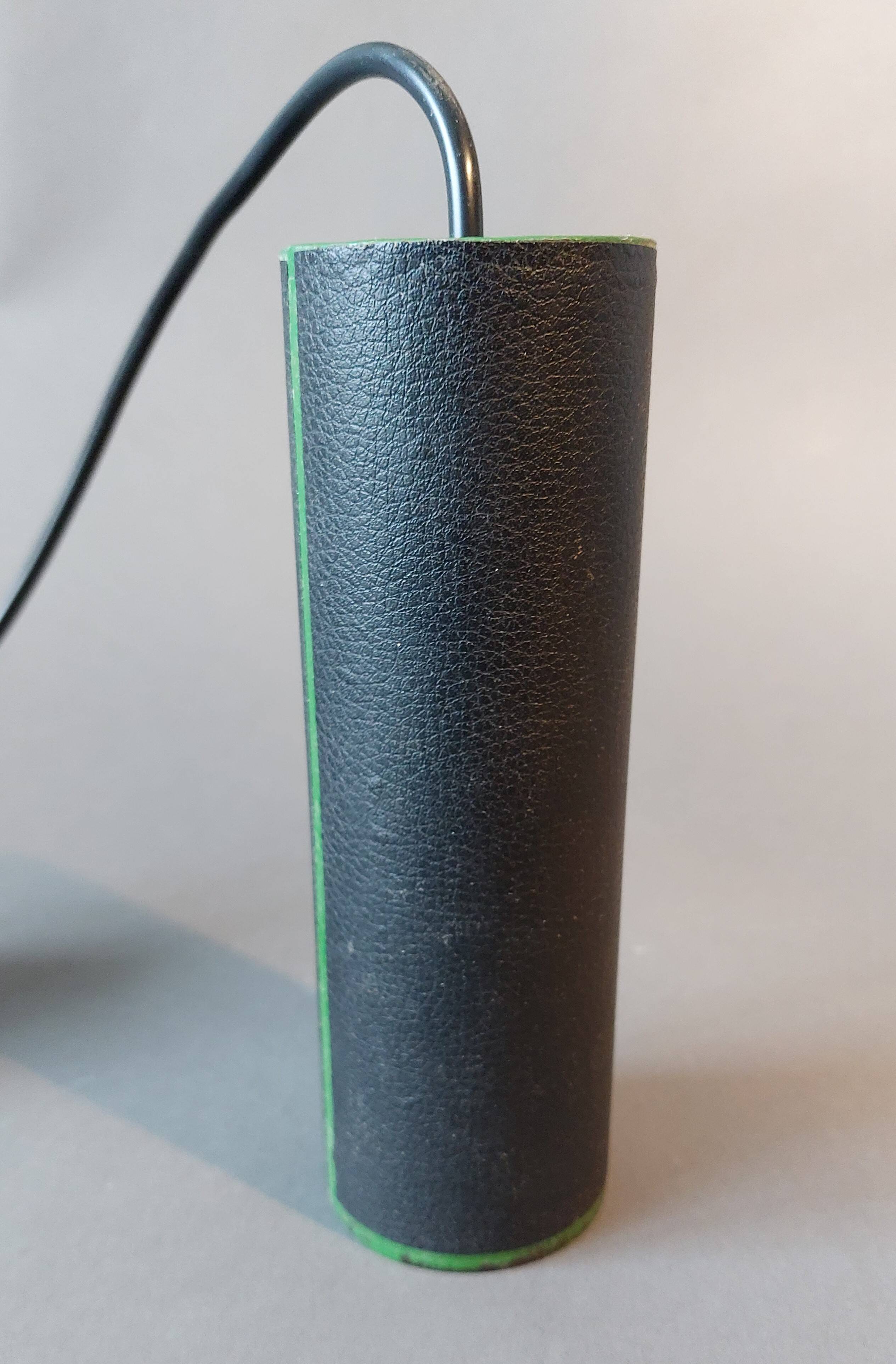 1950 pendant light in metal covered in vintage skaï.