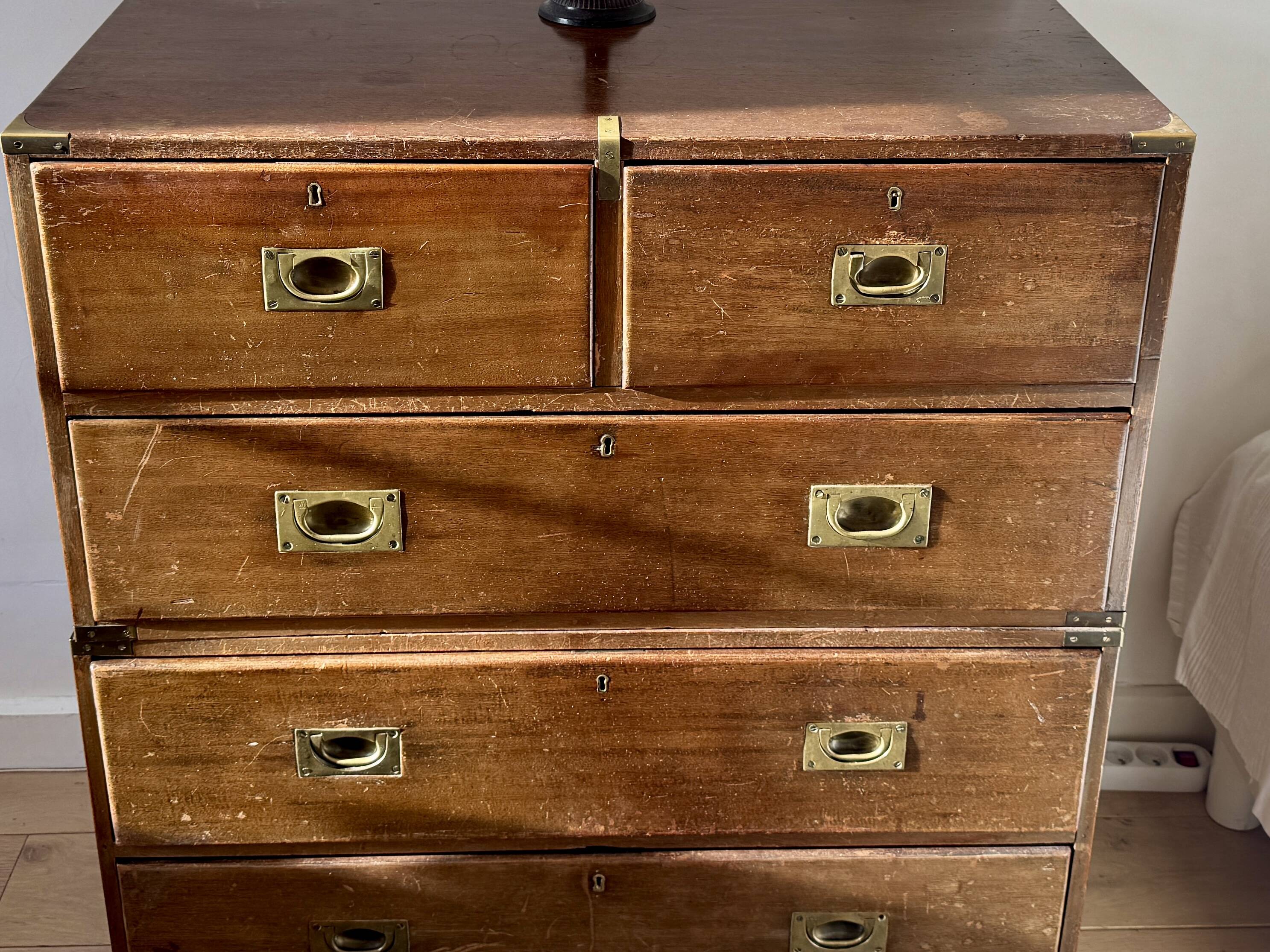Commode bateau anglaise vintage acajou