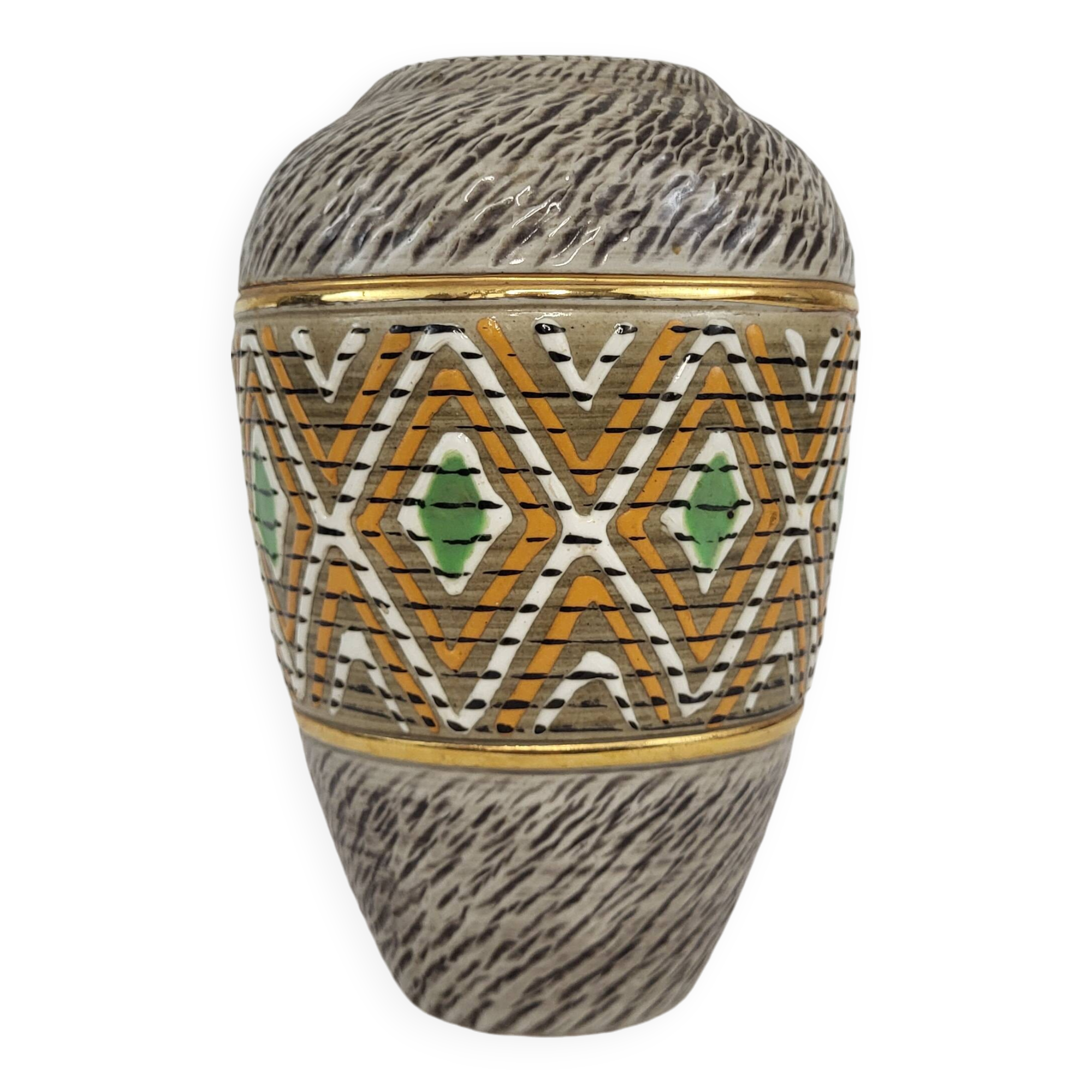 Stoneware vase signed Breugnot