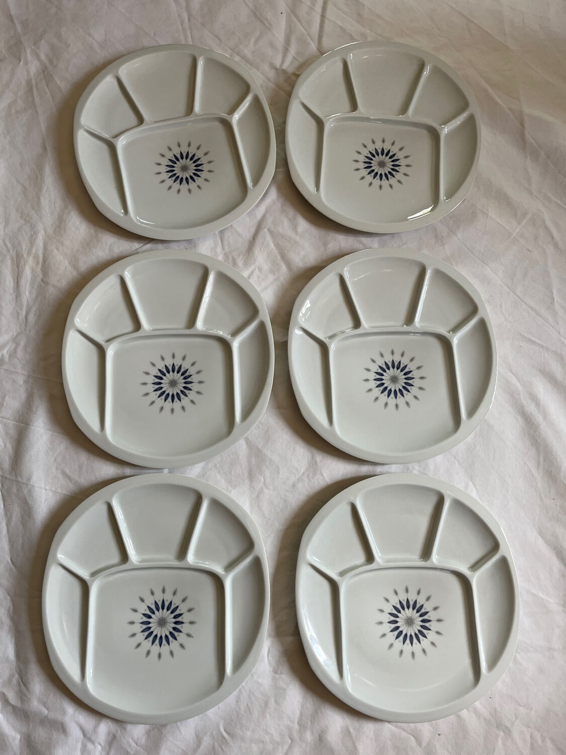5 Assiettes à Fondue En Faïence Orange – Fabrication Française