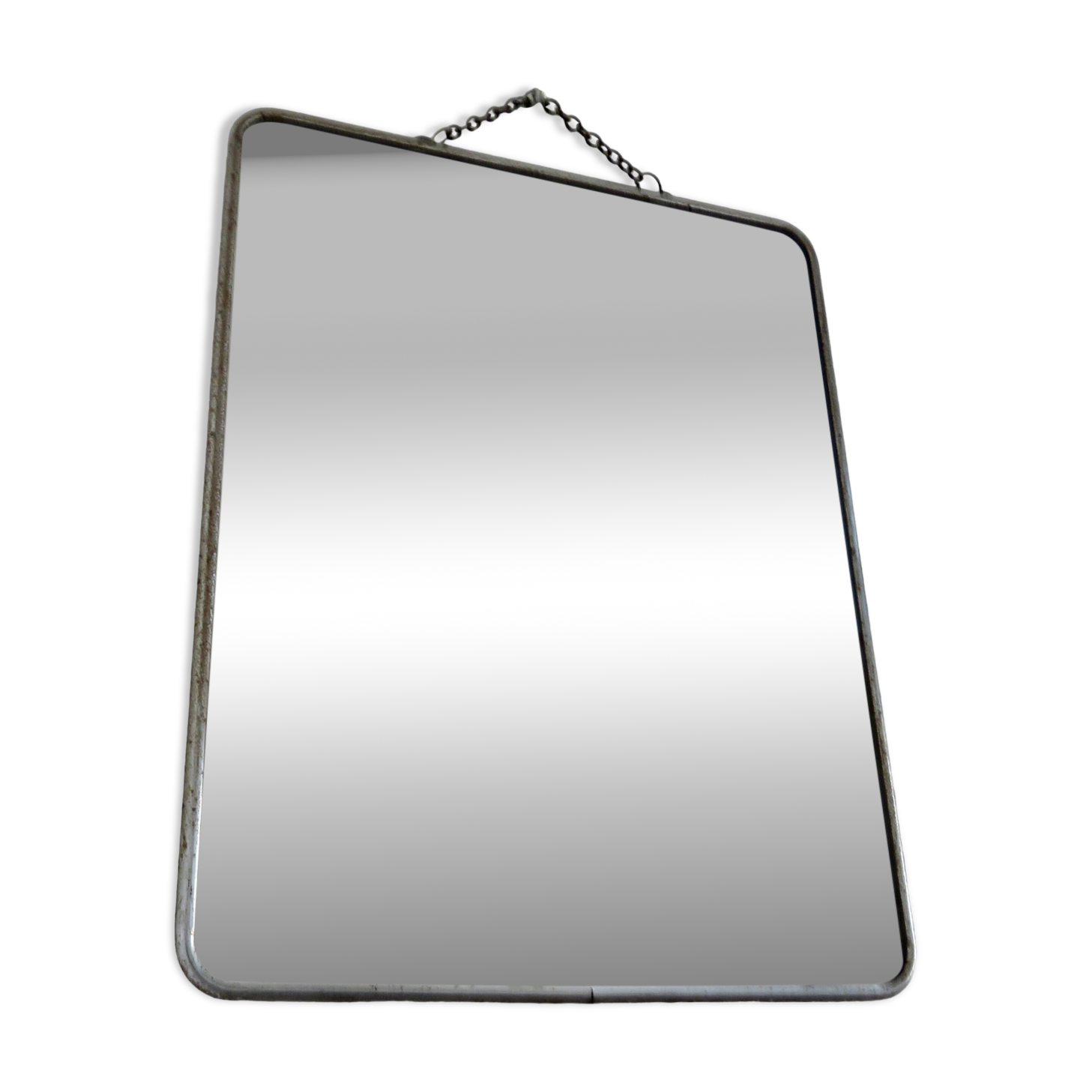 Old barber's mirror with chain, 1950s and 1960s